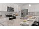 Modern kitchen with a spacious island, stainless steel appliances, and white cabinetry at 7015 Old Bridge Ln, Conyers, GA 30013