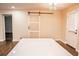 Dining room with a sliding barn door and modern chandelier at 1975 Glenmar Dr, Decatur, GA 30032