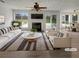 Bright living room with a fireplace, large windows, and stylish furniture at 7782 Wethersfield Dr, Jonesboro, GA 30236