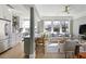 Bright living space featuring a modern kitchen, a living room with natural light, and hardwood floors at 301 10Th Ne St # 15, Atlanta, GA 30309