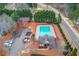 Aerial view of the beautiful community pool and parking lot at 4288 Buford Valley Way, Buford, GA 30518