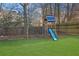 Spacious backyard with a playset, perfect for children to play at 340 Willow Crescent Way, Johns Creek, GA 30022