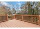 Wooden deck with lattice railings offers a relaxing outdoor space and scenic backyard view at 2206 Loring Ct, Decatur, GA 30032