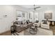 Cozy living room with hardwood floors, a comfortable gray sofa, stylish decor, and ample natural light through a large window at 2206 Loring Ct, Decatur, GA 30032