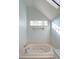 Bathroom with a soaking tub, skylight, and views of the forest at 2910 Mitchell Ne Cv, Brookhaven, GA 30319