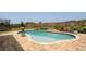 Backyard pool surrounded by a patio and manicured landscaping at 5160 Meridian Pass, Cumming, GA 30028