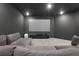 Comfortable home theater room featuring a large screen and plush seating for an immersive entertainment experience at 2383 Colonial Ne Dr, Brookhaven, GA 30319