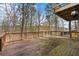 Wide angle shot of stained wooden deck overlooking trees at 1780 Williams Cir, Cumming, GA 30041