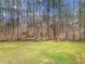 Serene backyard featuring a fire pit area surrounded by trees, creating a cozy and private outdoor retreat at 708 Players Ct, Woodstock, GA 30189