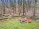 Charming backyard with a fire pit and comfortable seating, perfect for cozy evenings under the stars at 708 Players Ct, Woodstock, GA 30189