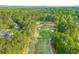 Aerial view of golf course surrounded by mature trees within the residential community at 708 Players Ct, Woodstock, GA 30189