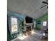 Bright living room with vaulted ceiling and stone fireplace at 805 Wayside Dr, Lawrenceville, GA 30046