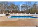 Clear blue pool water surrounded by lush greenery creates a peaceful backyard oasis at 3222 Bay View Dr, Jonesboro, GA 30236