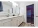 Bathroom with double sink vanity and tile floors at 1243 Old Villa Rica Rd, Dallas, GA 30157