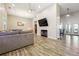 Comfortable living room featuring a modern fireplace and neutral color palette at 1243 Old Villa Rica Rd, Dallas, GA 30157