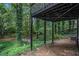 View of the backyard area from under the elevated deck with lush greenery at 336 Rockmoor Trl, Marietta, GA 30066