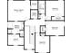 Upstairs floorplan featuring Primary bedroom, two additional bedrooms and laundry room at 4950 Summersun Dr, Morrow, GA 30260