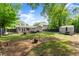 Spacious backyard with lush lawn, fire pit, storage shed and outdoor seating areas, perfect for entertaining at 541 Benmac Se Rd, Smyrna, GA 30080