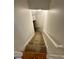 Carpeted staircase features white handrails and painted walls at 3585 Shepherds Ln, Loganville, GA 30052