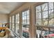 Sunlit living room with views of lake and deck, great for indoor/outdoor entertaining at 10815 Donamere Dr, Johns Creek, GA 30022