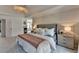 Bright main bedroom with tray ceilings, a sitting area, and ensuite bathroom at 10815 Donamere Dr, Johns Creek, GA 30022