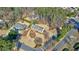 Aerial shot of the property showing the house, landscaping, and surrounding homes at 2805 Roxburgh Dr, Roswell, GA 30076