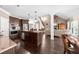 Spacious kitchen with island, stainless steel appliances, and open floor plan at 1605 Camden Cove Dr, Cumming, GA 30040