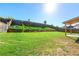 Spacious backyard with lush grass, a retaining wall, and a covered patio at 1159 Fort Marcy Park, Lawrenceville, GA 30044