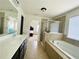 Bathroom with a soaking tub, separate shower and double sinks at 1159 Fort Marcy Park, Lawrenceville, GA 30044