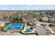 Aerial view of the tennis courts and pool offering a close up view of the community amenities at 1211 Promontory Path, Marietta, GA 30062