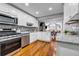 Modern kitchen features stainless steel appliances and white cabinetry at 22107 Harvest Ridge Ln # 22, Alpharetta, GA 30022