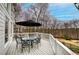 Spacious outdoor deck overlooking a private yard with an in-ground pool at 3534 Brandywine Nw Rd, Kennesaw, GA 30144