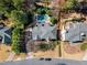 Aerial view of a backyard featuring an in-ground pool and hot tub, offering a private outdoor retreat at 65 Gatewood Dr, Marietta, GA 30068