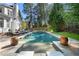 Inviting backyard pool with lounge chairs, lush landscaping, and a picturesque setting perfect for outdoor relaxation at 65 Gatewood Dr, Marietta, GA 30068