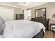 Comfortable bedroom with neutral walls, hardwood floors, natural light, and classic furnishings and decor at 3176 Crestmont Nw Way, Kennesaw, GA 30152