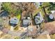 Bird's eye view of the home and surrounding neighborhood with easy access to local roads at 10475 Willow Meadow Cir, Alpharetta, GA 30022