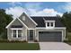 Charming home with gray siding, stone accents, a two-car garage, and a well-manicured lawn at 156 Easton Park Blvd, Dallas, GA 30157