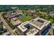 Aerial view of community near school with athletic fields, and modern apartments at 419 Hargrove Ln, Decatur, GA 30030