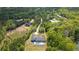 Stunning aerial view of a modern home with a private pool nestled in a lush, wooded landscape at 840 Old Driver Road, Whitesburg, GA 30185