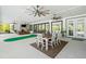 Relax and entertain on this covered patio featuring a dining area, fireplace, and scenic backyard views at 840 Old Driver Road, Whitesburg, GA 30185