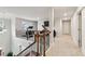 Loft with carpet, a chandelier, a staircase with a railing, and exercise equipment at 3759 Chapel Cv, Douglasville, GA 30135