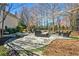A beautiful stone patio with outdoor furniture nestled in a serene backyard setting at 3150 Shumard Way, Marietta, GA 30064