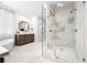 Bathroom featuring a glass enclosed shower and vanity at 3150 Shumard Way, Marietta, GA 30064