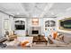 Comfortable living room featuring a fireplace, built-in cabinets, and a plush sofa at 3150 Shumard Way, Marietta, GA 30064