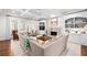 Bright living room with coffered ceilings, a fireplace, built-in shelving, and neutral furniture at 3150 Shumard Way, Marietta, GA 30064