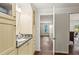 Neutral bathroom featuring granite countertops and custom cabinets at 5130 Forest Hills Ct, Cumming, GA 30041