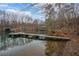 Scenic view of a private dock on the waterfront with mature trees in the background at 5130 Forest Hills Ct, Cumming, GA 30041