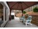 Outdoor patio area with comfortable seating, landscaping, and a tranquil backyard setting at 5130 Forest Hills Ct, Cumming, GA 30041