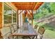 Charming patio area perfect for outdoor dining, featuring a table, chairs, and an umbrella at 2137 Post Grove Rd, Snellville, GA 30078