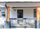 Close up of the porch with stylish railing and stone base pillar at 1108 Sw Welch Sw St, Atlanta, GA 30310